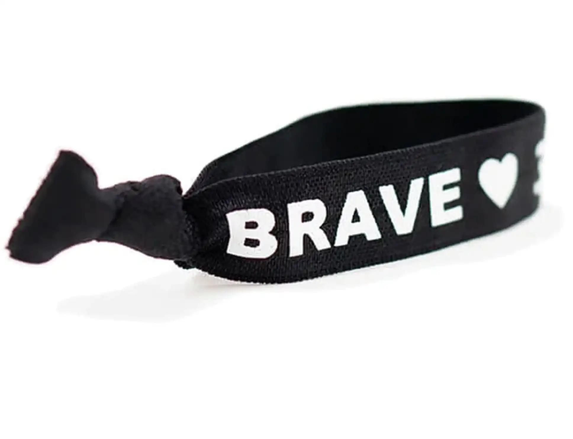 Black band with BRAVE written in white letters